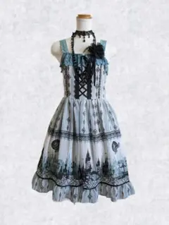axes femme クラシカルロリータ レースアップワンピース ゴスロリ