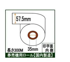BT-L250対応券売機用ロール 57.5mm幅