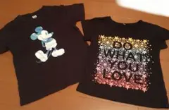 キッズ　黒Tシャツ　130cm　2点　UNIQLO UT ミッキー 西松屋