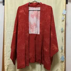 赤い葉模様の羽織