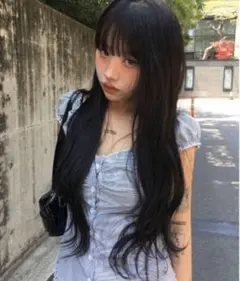 anyonemore パフフレンチスリーブブルーストライプシャーリングブラウス