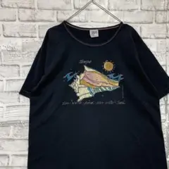 USA製90sヴィンテージTシャツ！シングルステッチブラック古着レディースL71