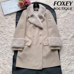 FOXEY BOUTIQUE✨高級カシミヤウール ロングコート リアルファー