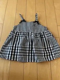 美品　組曲　クミキョク　ノースリーブ チェック柄ワンピース 100