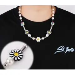 韓国ネックレス ニコちゃん パール オルチャン デイジー ストリートs