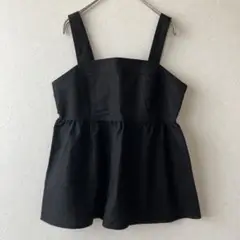 GU リネンブレンドキャミソール　ブラック　M