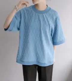 パピヨネ　スミスタイル　しぼり加工Tシャツプルオーバー