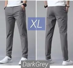 通気 ストレート パンツ XL ダークグレー 快適 ワーク ズボン ゴルフ