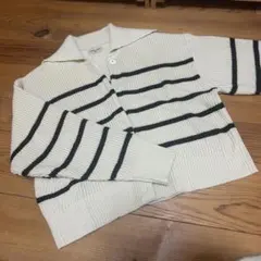 ストライプニットカーディガン