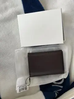 ブラウン 合成皮革 名刺入れ 箱付き