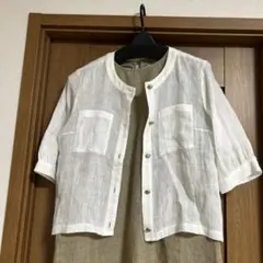 リネン シャツ ホワイト　jizzo