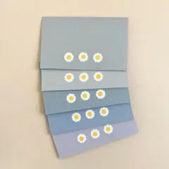 デイジーの二つ折りミニメッセージカード(グレー系くすみカラー)  クラフトパンチ