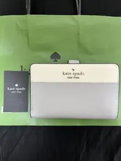 ケイトスペード KATE SPADE 二つ折り財布 レディース 白 灰