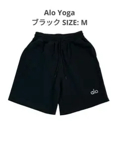 ブラック カジュアル 五分丈パンツ Alo Yoga 刺繍ロゴ/ M