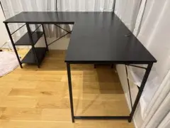 L字型オフィスデスク 黒