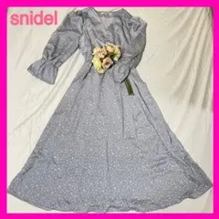 スナイデル バックリボンで細見え効果バツグン 優しい水色の上品ワンピース♡