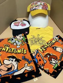 ザ・フリントストーンズ グッズ５点セット Tシャツ・タオル大小・帽子2種