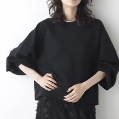 極美品 24AW ウィムガゼット クルーネックダンボールプルオーバー 黒