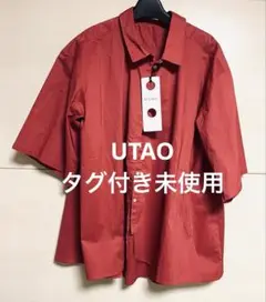 UTAO ウタオ　シャツ　ブラウス　フリーサイズ　タグ付き未使用　赤　五分袖