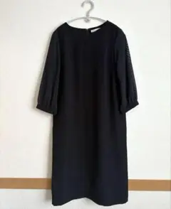 BEAMS LIGHTS ビームスライツ　袖シアーワンピース　サイズ36 黒