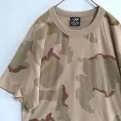 675　ROTHCO　半袖Tシャツ　XL　迷彩柄　黄土色　US古着