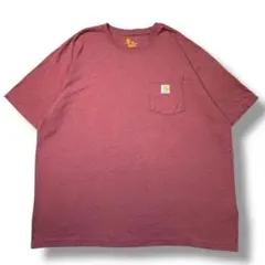 F481　【即購入OK】　carhartt　ポケットTシャツ　2XL　赤茶