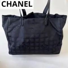CHANEL シャネル ニュートラベルライン トートバッグ 黒　MMサイズ