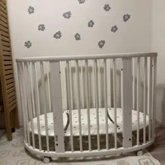 【美品】STOKKE V2 ベット＋マット＋天蓋＋天蓋フレーム付き　お得セット 美品】STOKKE V2 ベット＋マット＋天蓋＋天蓋フレーム付き お得