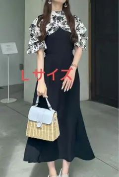 グレイル　GRL★花柄ショルダーオープンマーメイドワンピース