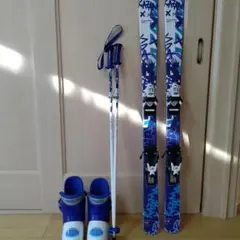 KAZAMA キッズスキー116cm、靴21~22cm、ストックセット