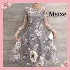 ❤︎パーティードレス❤︎ 花柄 ワンピース ミモレ丈 海外 清楚 M SIZE