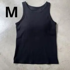ユニクロ リブブラトップ アメリカンスリーブ 黒 M