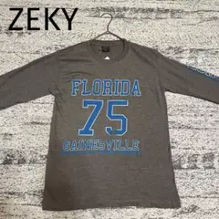 ＊ZEKY ＊【M】クルーネック 長袖カットソー ロンT プルオーバー　グレー