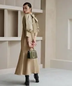 RUIRUE BOUTIQUE 構築スリーブマーメイドシルエットロングワンピース