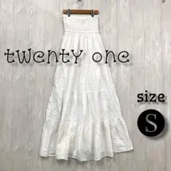 【美品】 twenty oneロングスカート S ホワイト 春夏向け