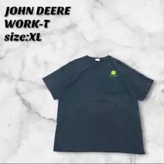 JOHNDEERE ジョンディア Tシャツ XL ブラック ポケット付