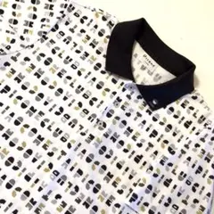 PICONE CLUB 総柄 ポロシャツ 半袖 トップス マルチ 大きめ 50