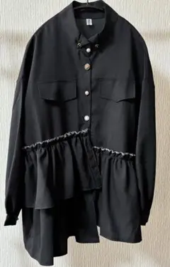 フリルブラウス★ブラック★新品★フリーサイズ