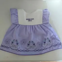 ANNA SUI mini 花柄刺繍ドレス風スタイ パープル 新品タグ付き