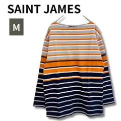 美品　SAINT JAMES ボーダー 長袖 カットソー グレー　ネイビー M