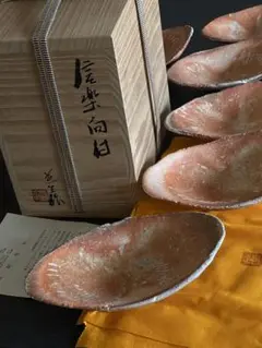 信楽焼　信楽四方皿揃（６枚組）　古谷道生　　　#68 信楽焼 信楽四方皿揃（6枚組） 古谷道生 #68