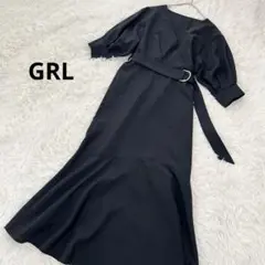 グレイル GRL マーメイド カシュクール ロングワンピース ベルト付き フレア