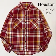 Houston ヘビーウェイト コットンネルシャツ チェックシャツ M