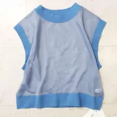 未使用/タグ付✨ミディウミソリッド MIDIUMISOLID シアーブラウス 青