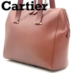 カルティエ A4サイズ レザー ワインレッド ハンドバッグ トートバッグ
