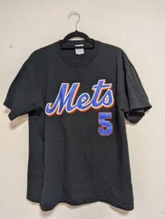 Mets SHINJO 5 ユニフォーム Tシャツ　ユーズド　L