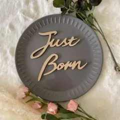 木製 JustBorn ニューボーンフォト レターバナー ウッドレター おしゃれ