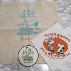 ピーナッツカフェ スヌーピー トートバッグ バーガーペーパー コースター