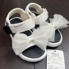 新品　COMME CA ISM ホワイトリボン付きベビーサンダル