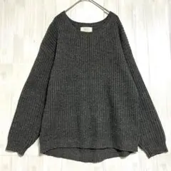 アングリッド　オーバーサイズリブニット　厚手　f'